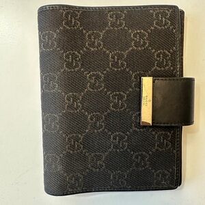 Gucci Black and Brown Monogram Agenda